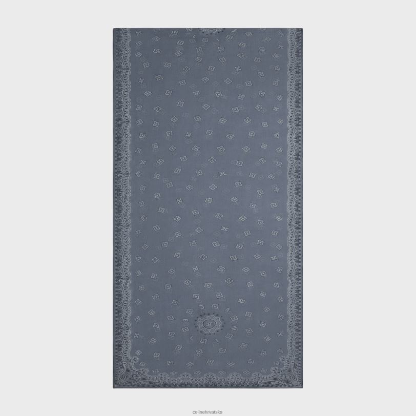 CELINE žene stola od muslina od cvjetnog kašmira 3WED61051 pribor svijetli traper