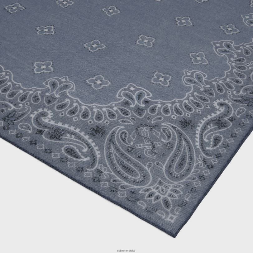 CELINE žene stola od muslina od cvjetnog kašmira 3WED61051 pribor svijetli traper