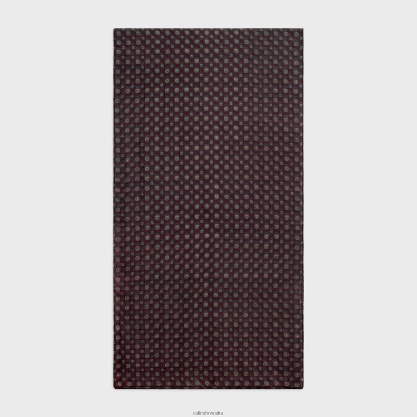 CELINE žene stola od muslina od kašmira s printom biscotto 3WED61199 pribor bordo