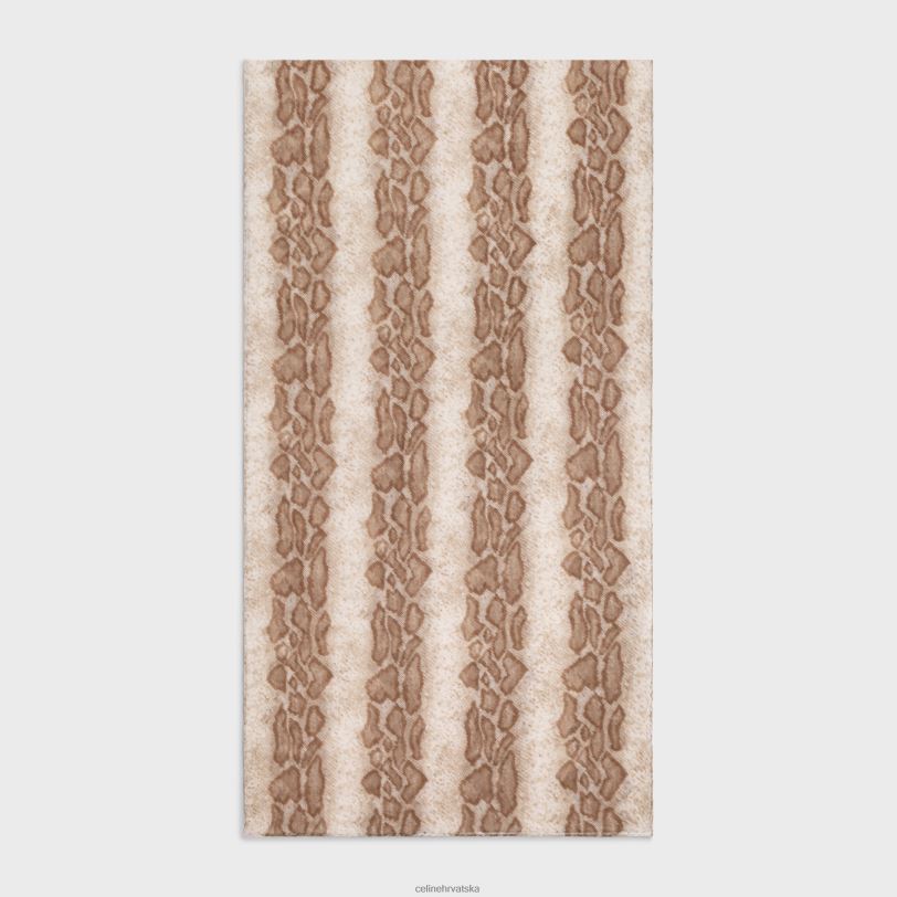 CELINE žene stola od muslina od kašmira sa zmijskim uzorkom 3WED61202 pribor bež/smeđa