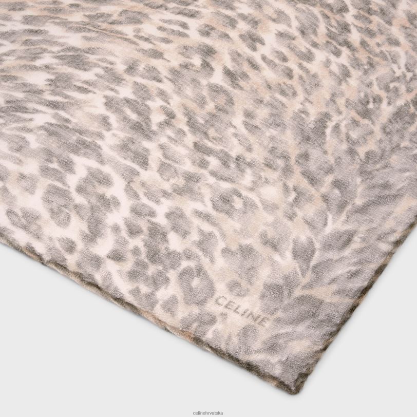 CELINE žene stole od muslina od kašmira s uzorkom risa 3WED61203 pribor gris