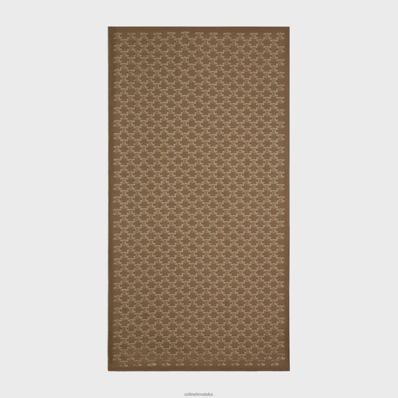 CELINE žene štola od muslina od monograma od kašmira 3WED61196 pribor tan/bež