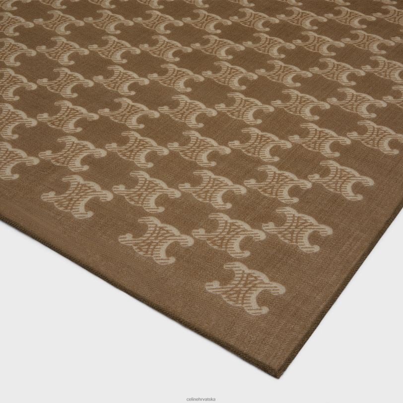 CELINE žene štola od muslina od monograma od kašmira 3WED61196 pribor tan/bež