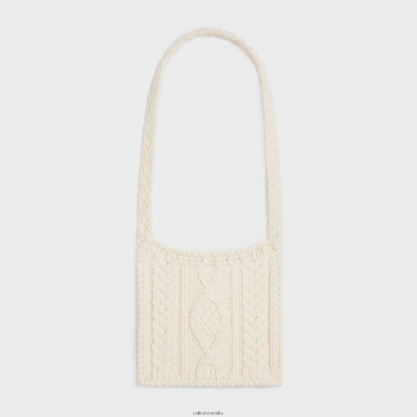CELINE žene torba od triomphe aran moher vune 3WED61190 pribor prljavo bijelo