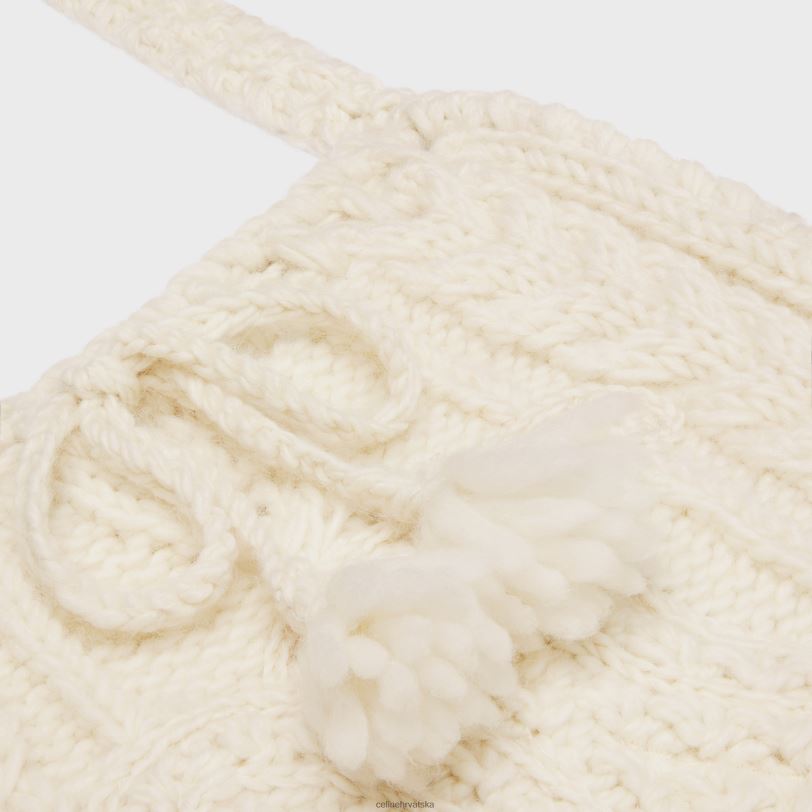 CELINE žene torba od triomphe aran moher vune 3WED61190 pribor prljavo bijelo