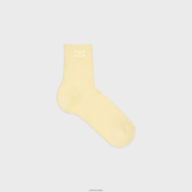 CELINE žene triomphe pamučne čarape 3WED61229 pribor blijedo žuta