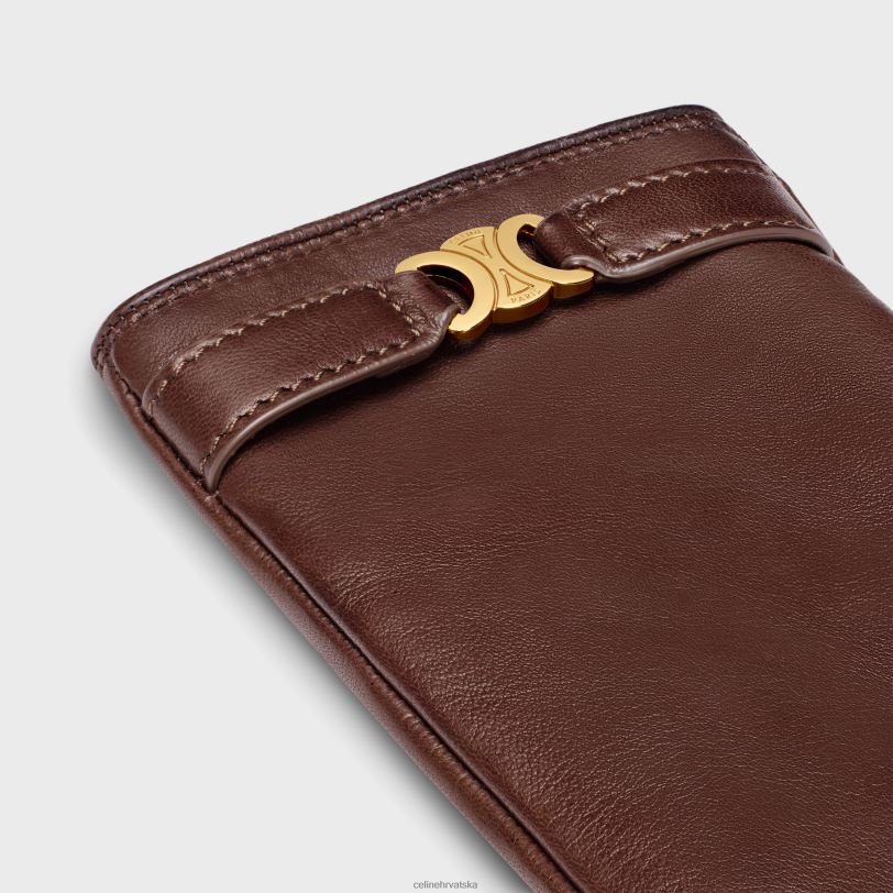 CELINE žene triomphe rukavice od duge janjeće kože 3WED61187 pribor smeđa