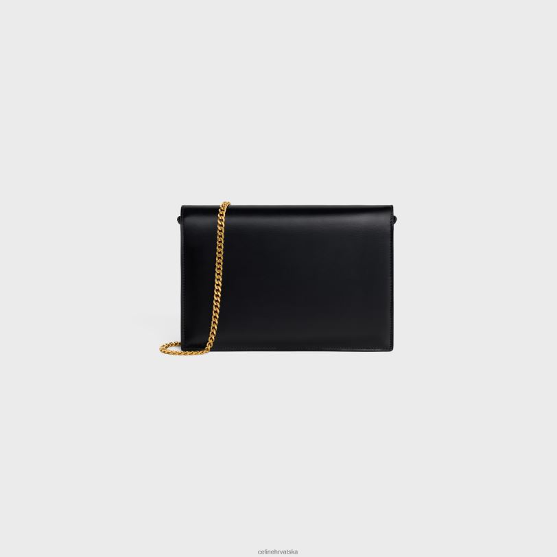 CELINE žene clutch soir od sjajne teleće kože 3WED6392 pribor crno