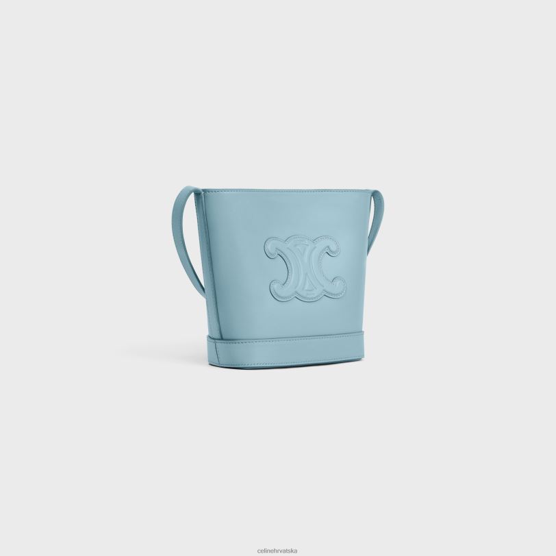 CELINE žene mini bucket cuir triomphe od glatke teleće kože 3WED6380 pribor kalifornijsko plava