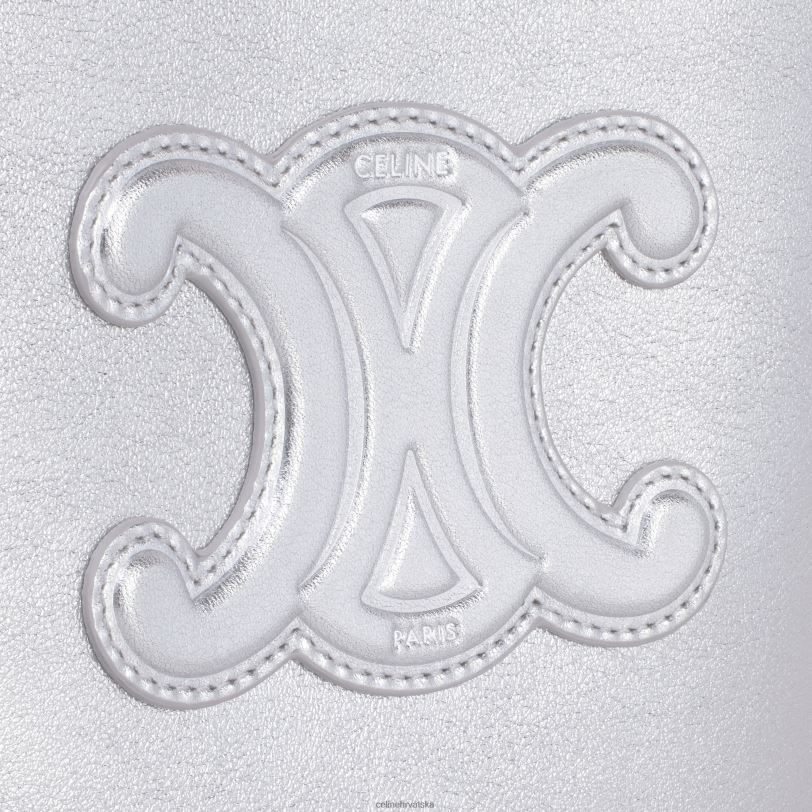 CELINE žene mini bucket cuir triomphe od laminirane teleće kože 3WED6381 pribor srebro