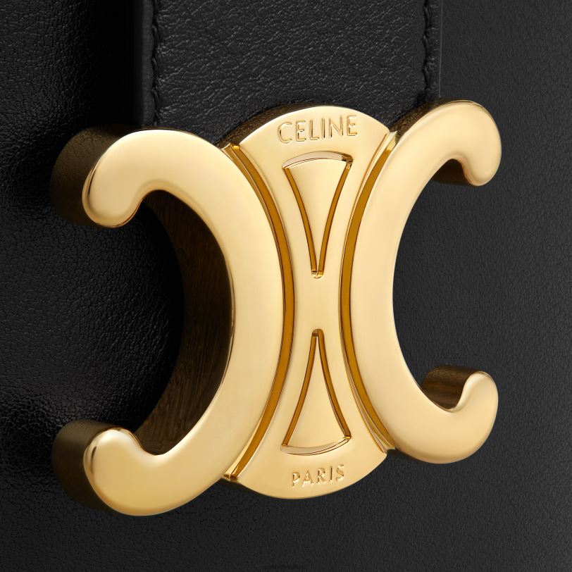 CELINE žene mini bucket triomphe od glatke teleće kože 3WED6338 pribor crno