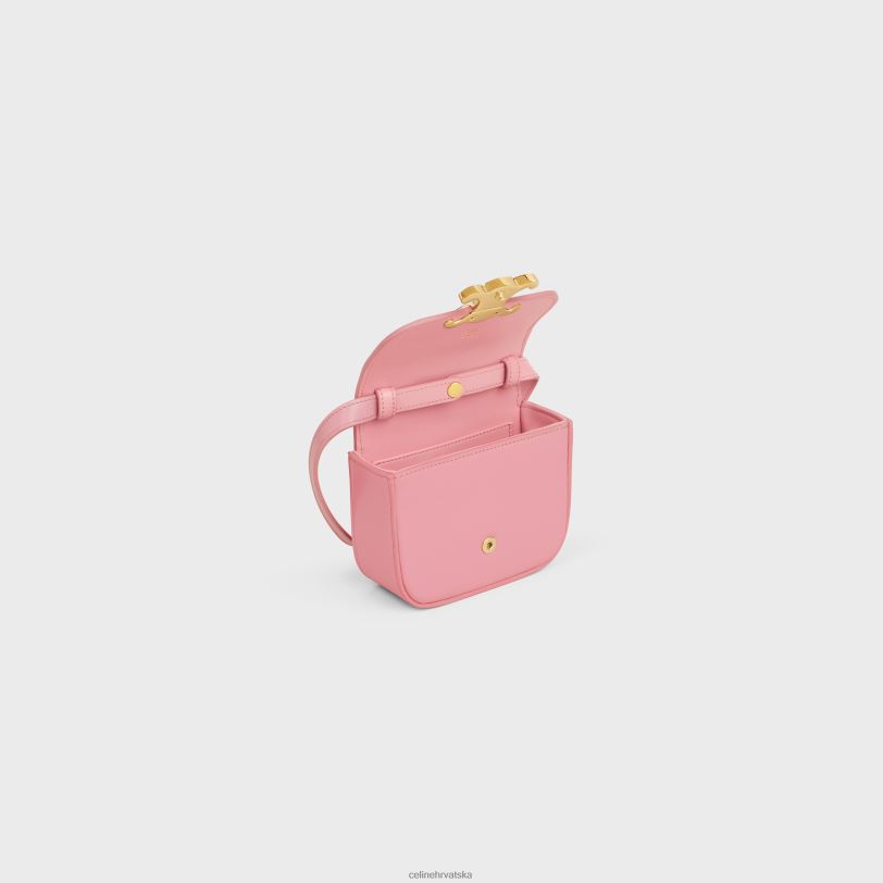 CELINE žene mini claude u sjajnoj telećoj koži 3WED6328 pribor ruža