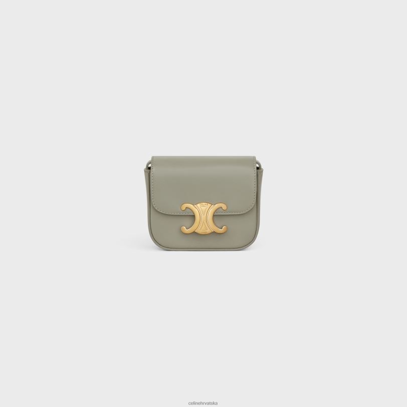 CELINE žene mini claude u sjajnoj telećoj koži 3WED6366 pribor zelena glina