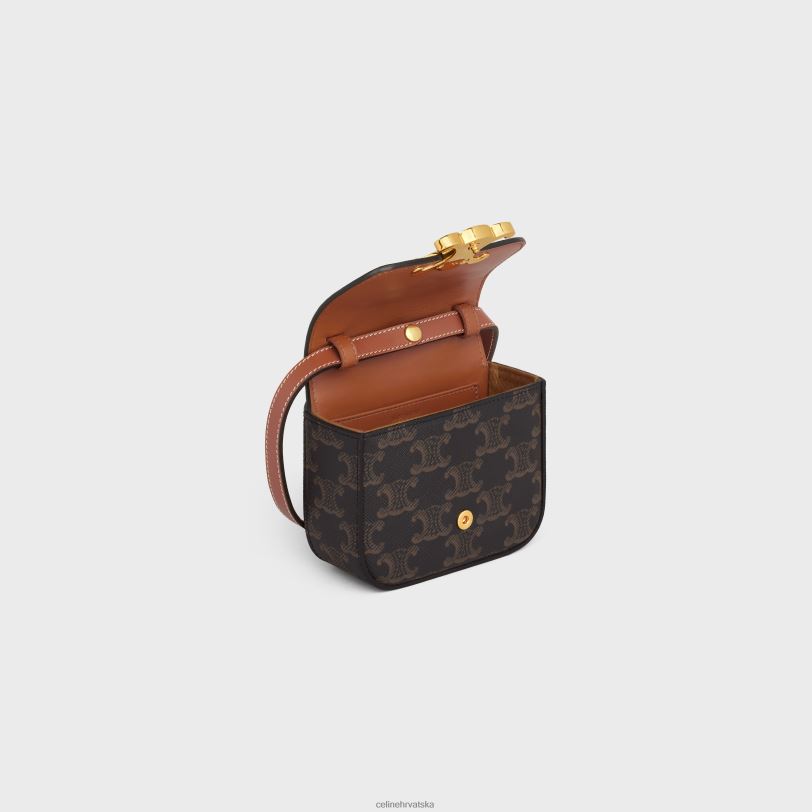 CELINE žene mini claude u triomphe platnu i telećoj koži 3WED6370 pribor preplanuli ten