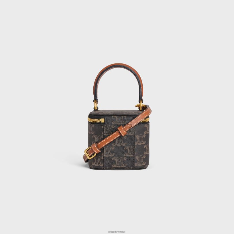 CELINE žene mini kozmetička torbica od triomphe platna i teleće kože 3WED6390 pribor preplanuli ten