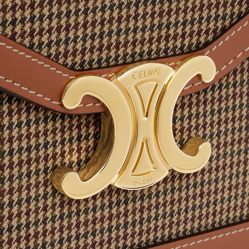 CELINE žene novčanik na lancu margo od pied de poule tekstila i teleće kože 3WED6356 pribor višebojan