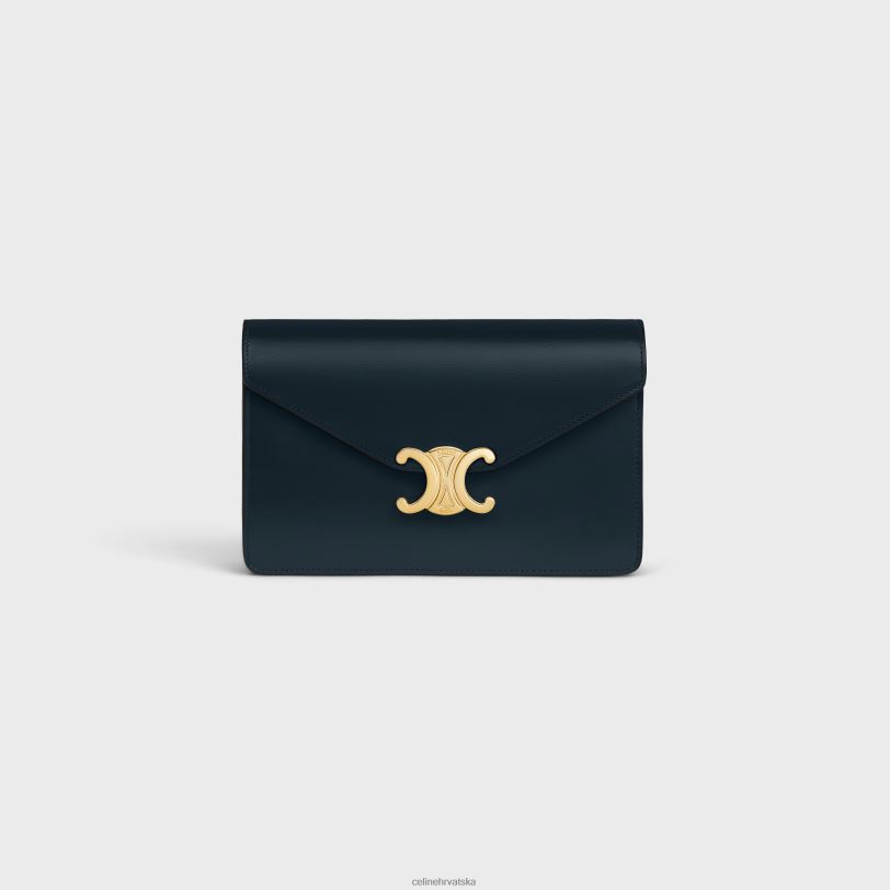 CELINE žene novčanik na lancu margo od sjajne teleće kože 3WED6314 pribor mornarsko plava