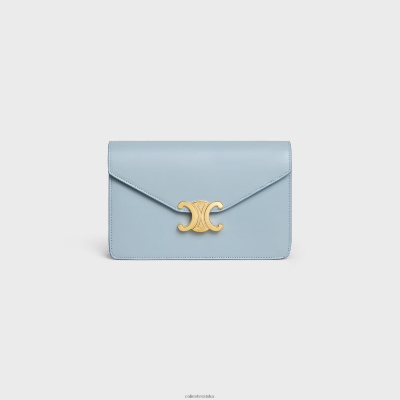 CELINE žene novčanik na lancu margo od sjajne teleće kože 3WED6316 pribor svjetloplavo