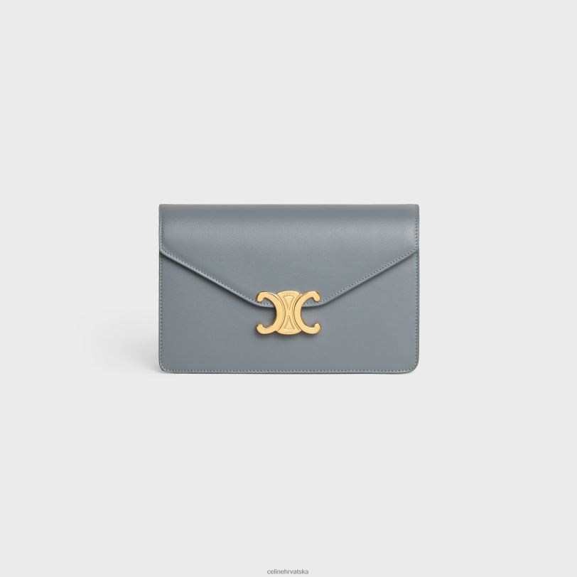 CELINE žene novčanik na lancu margo od sjajne teleće kože 3WED6352 pribor plavo siva