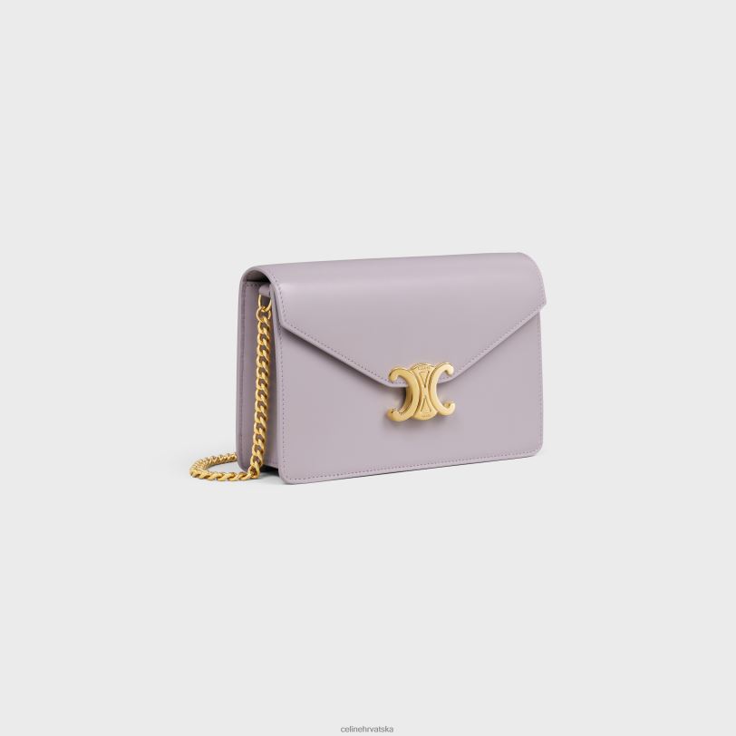 CELINE žene novčanik na lancu margo od sjajne teleće kože 3WED6354 pribor svijetlo lila