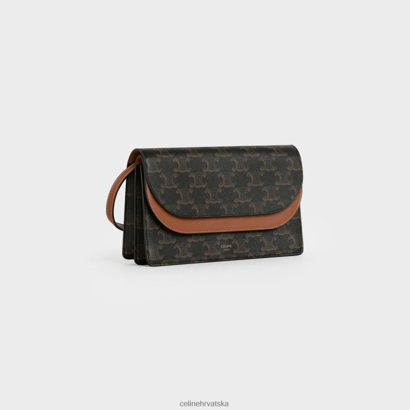 CELINE žene novčanik na remenu od triomphe platna i glatke janjeće kože 3WED6388 pribor preplanuli ten