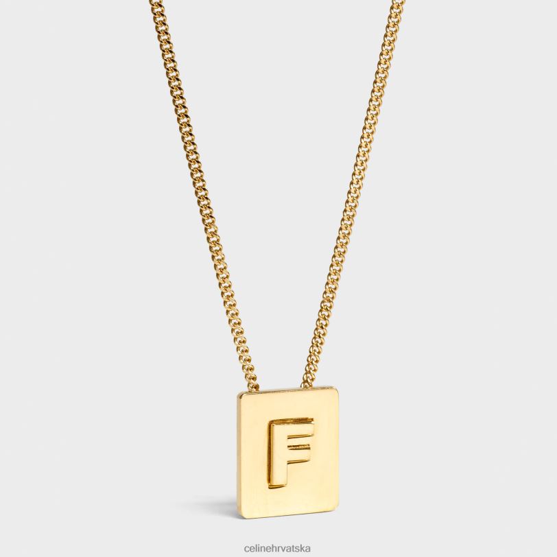 CELINE žene abeceda f ogrlica od mesinga s završnim slojem 3WED61329 pribor zlato