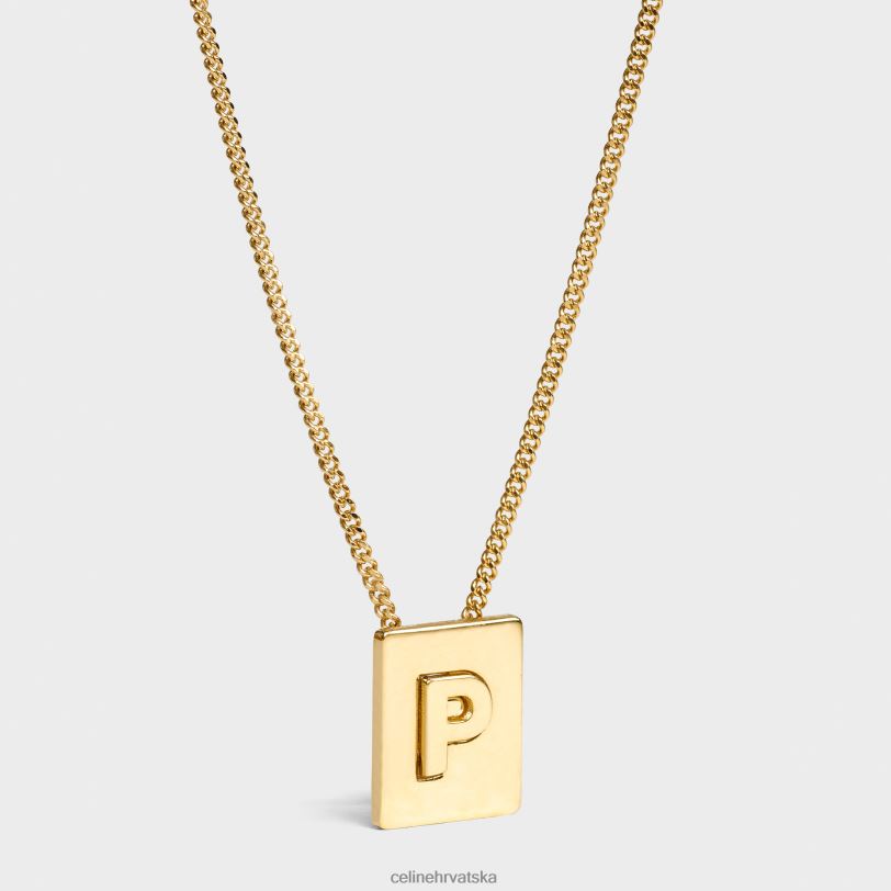 CELINE žene abeceda p ogrlica od mesinga s završnim slojem 3WED61339 pribor zlato