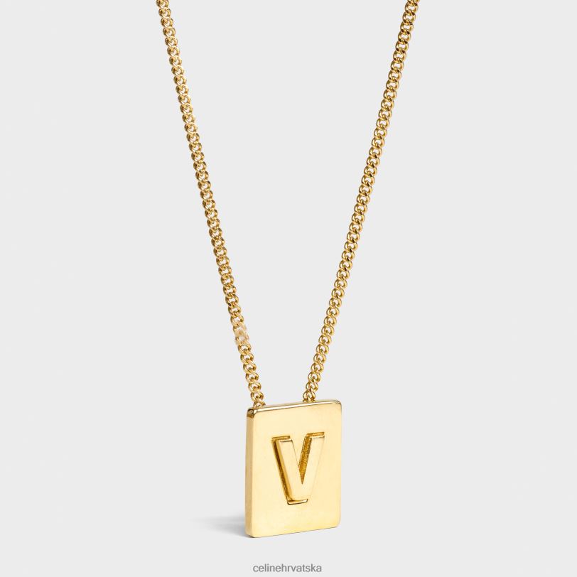 CELINE žene abeceda v ogrlica od mesinga s završnim slojem 3WED61345 pribor zlato