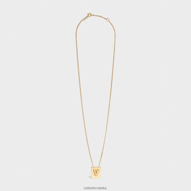 CELINE žene abeceda v ogrlica od mesinga s završnim slojem 3WED61345 pribor zlato