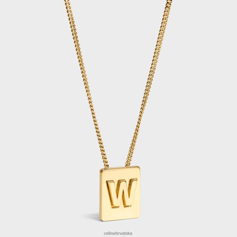 CELINE žene abeceda w ogrlica od mesinga s završnim slojem 3WED61346 pribor zlato