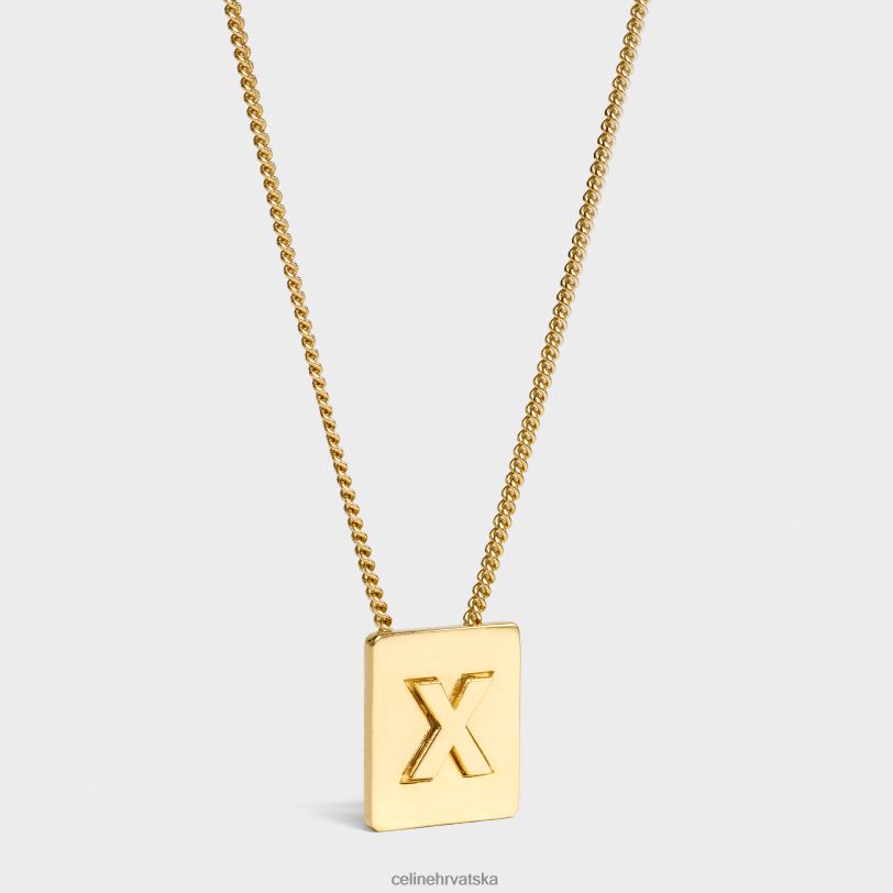 CELINE žene abeceda x ogrlica od mesinga s završnim slojem 3WED61347 pribor zlato