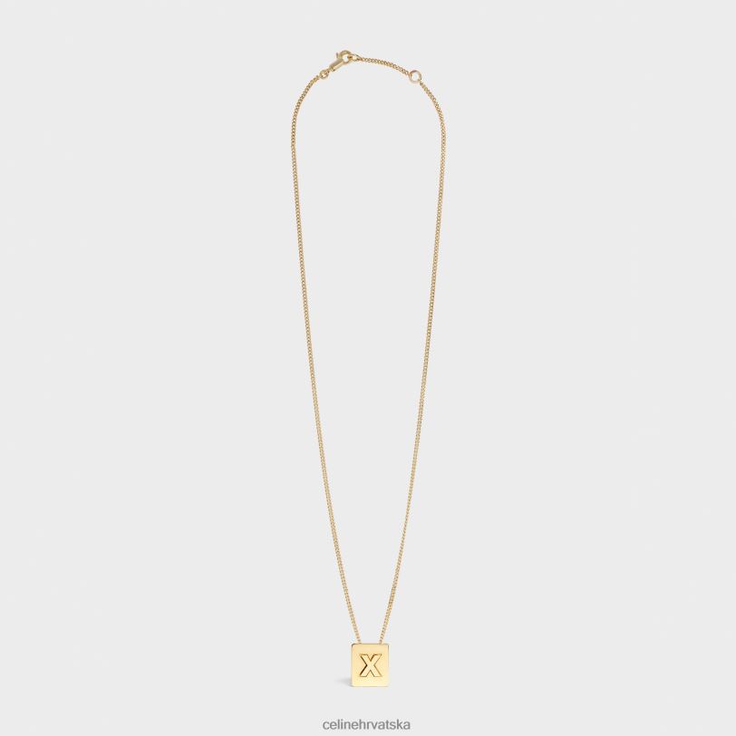CELINE žene abeceda x ogrlica od mesinga s završnim slojem 3WED61347 pribor zlato