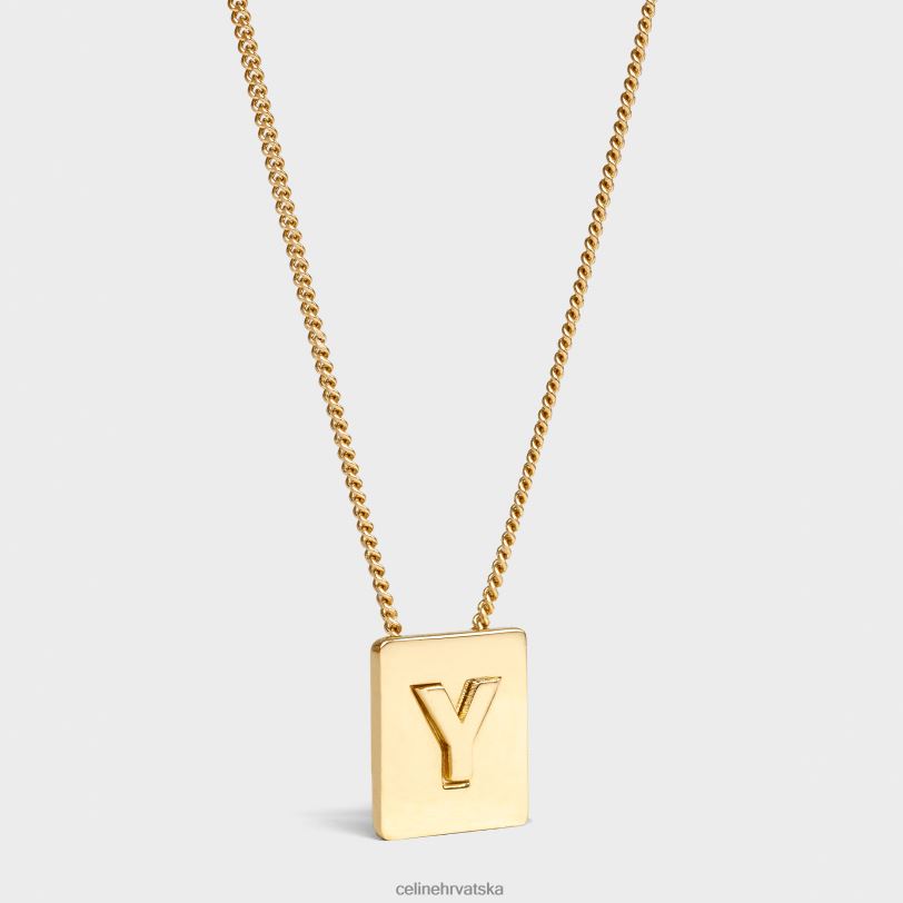 CELINE žene abeceda y ogrlica od mesinga sa završnim slojem 3WED61348 pribor zlato