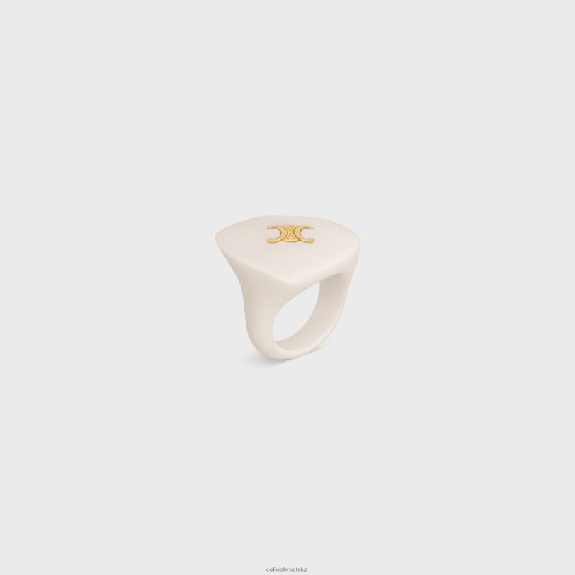 CELINE žene coeur triomphe prsten od mesinga sa zlatnom završnom obradom i smolom 3WED61259 pribor zlato/bjelokost