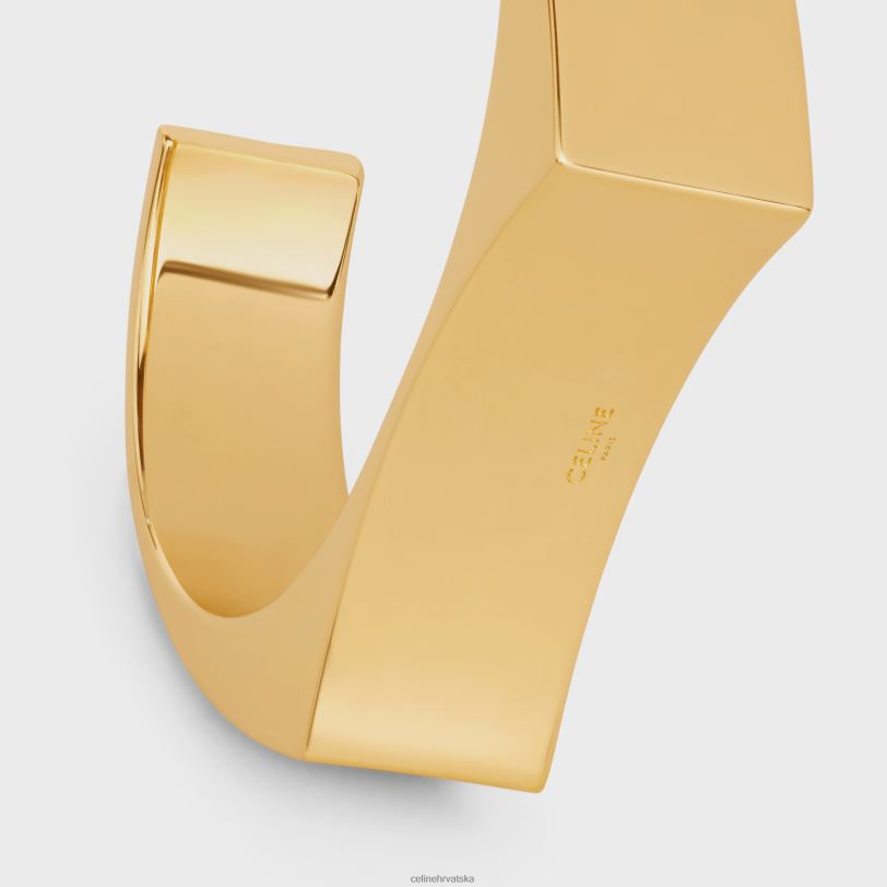 CELINE žene formes abstraites konkavna manšeta od mesinga s završnim slojem 3WED61371 pribor zlato