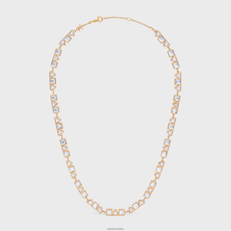 CELINE žene geometrijska ogrlica od mesinga sa završnom obradom i žicama 3WED61265 pribor zlato