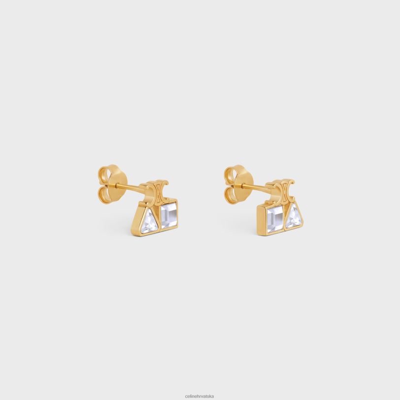 CELINE žene geometrijske naušnice od mesinga sa završnom obradom i žicama 3WED61267 pribor zlato