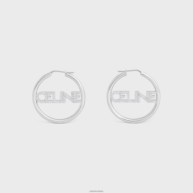 CELINE žene jednobojni stras obruči od mesinga sa završnom obradom od rodija i kristalima 3WED61253 pribor srebro