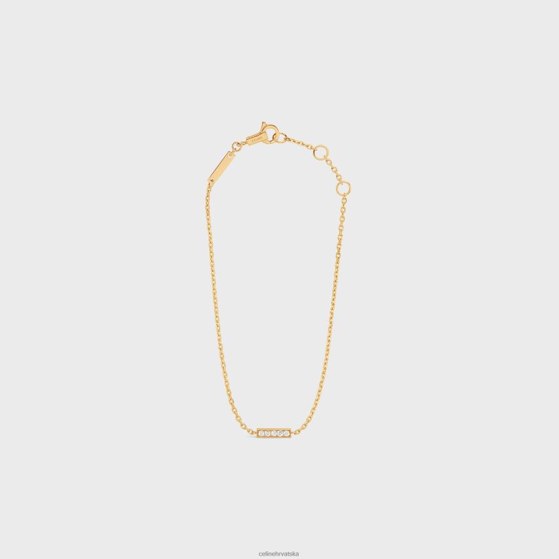 CELINE žene linijska narukvica u dijamantima 3WED61395 pribor žuto zlato & bijelo