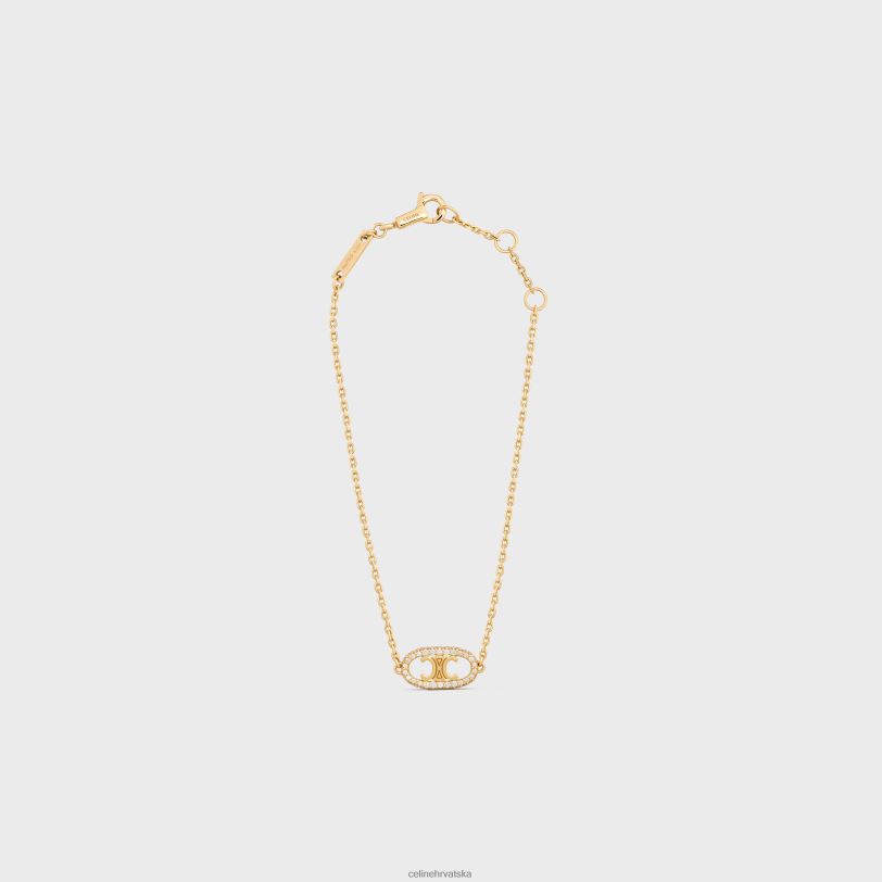 CELINE žene maillon triomphe narukvica s dijamantima 3WED61379 pribor žuto zlato & bijelo