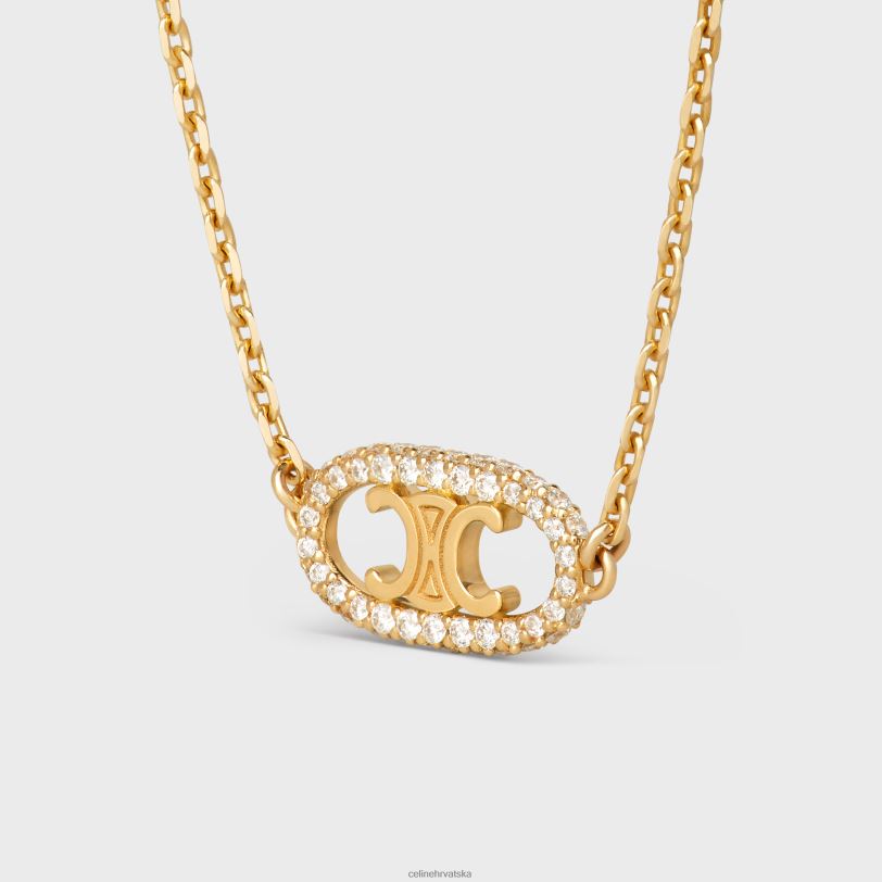 CELINE žene maillon triomphe narukvica s dijamantima 3WED61379 pribor žuto zlato & bijelo