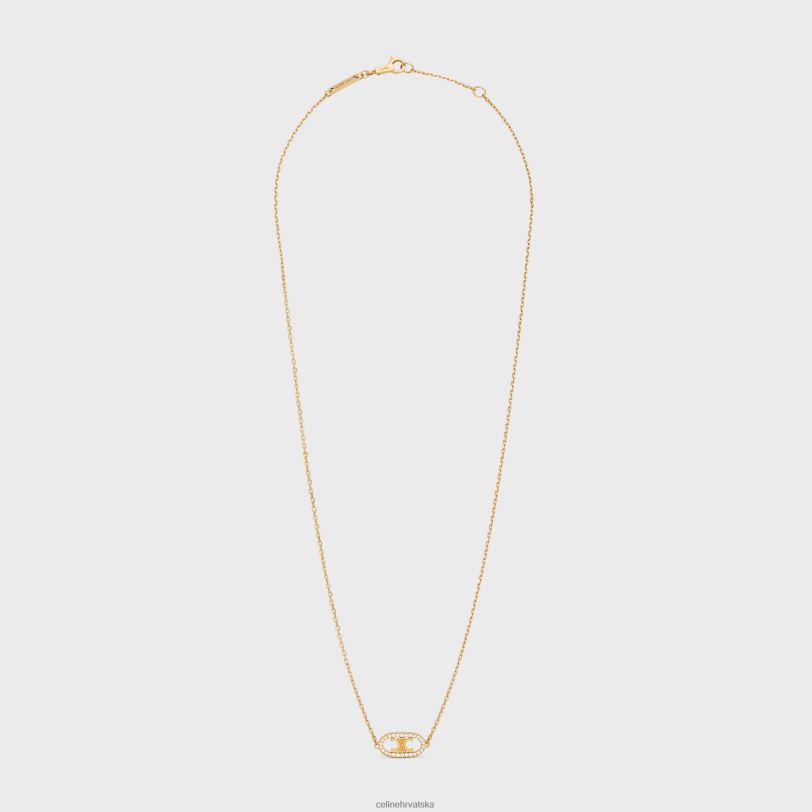 CELINE žene maillon triomphe ogrlica s dijamantima 3WED61378 pribor žuto zlato & bijelo