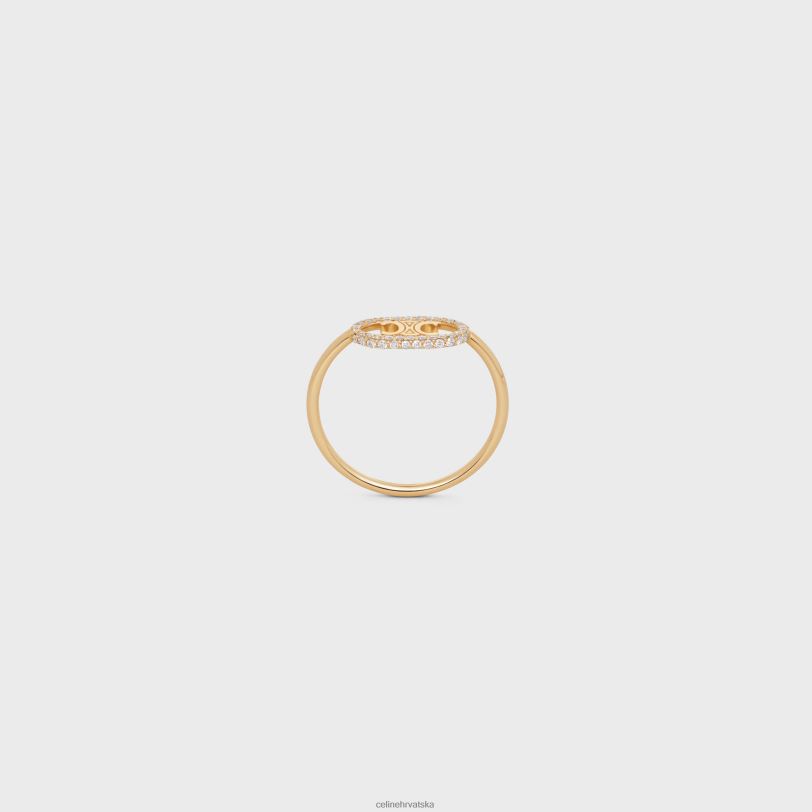 CELINE žene maillon triomphe prsten s dijamantima 3WED61382 pribor žuto zlato & bijelo