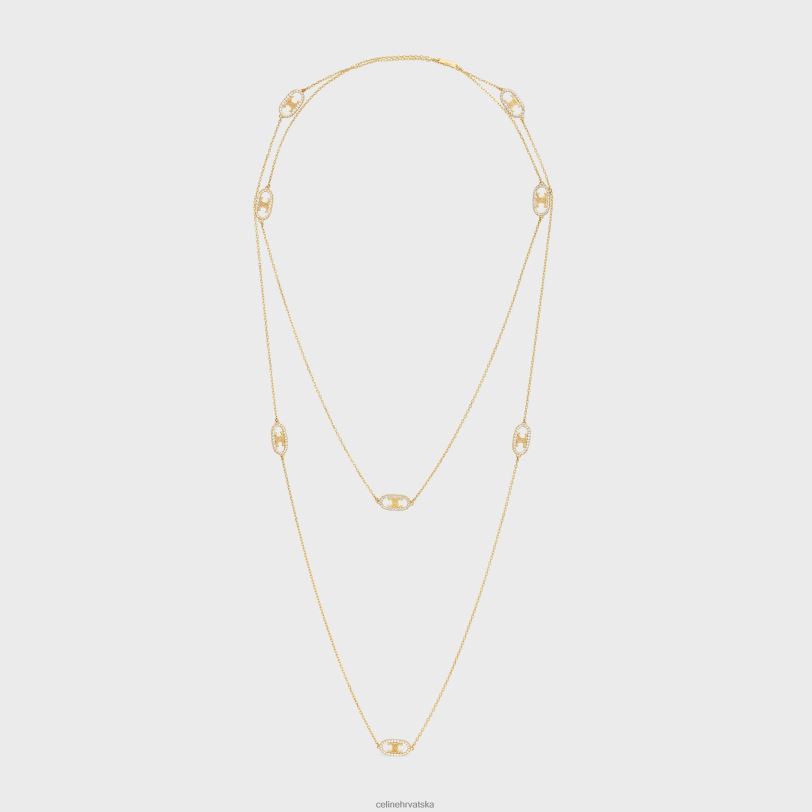 CELINE žene maillon triomphe saautoir u dijamantima 3WED61389 pribor žuto zlato & bijelo