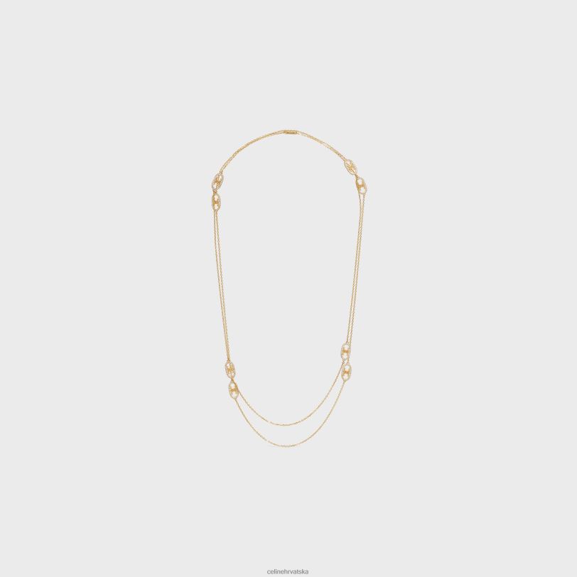 CELINE žene maillon triomphe saautoir u dijamantima 3WED61389 pribor žuto zlato & bijelo