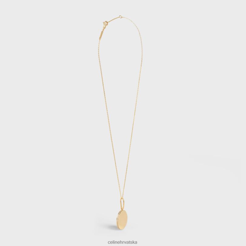 CELINE žene medaille mala ogrlica u dijamantima 3WED61414 pribor žuto zlato & bijelo