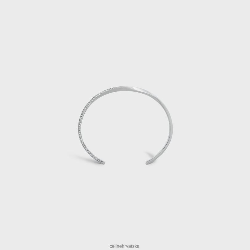 CELINE žene torzijska narukvica s dijamantima 3WED61407 pribor bijelo zlato & bijelo