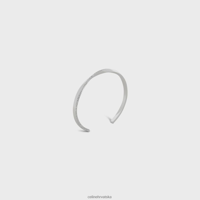 CELINE žene torzijska narukvica s dijamantima 3WED61407 pribor bijelo zlato & bijelo