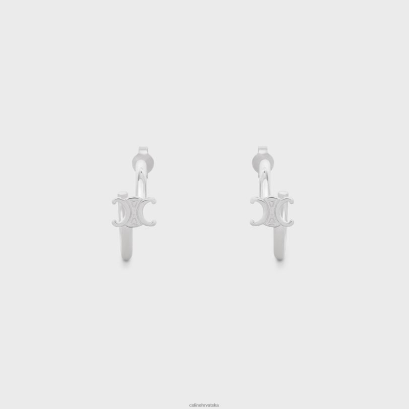 CELINE žene triomphe asimetrični obruči od mesinga s rodijskom završnom obradom 3WED61292 pribor srebro