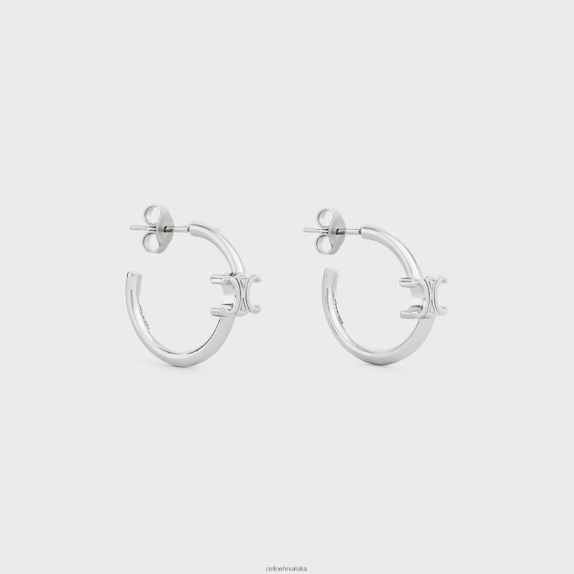 CELINE žene triomphe asimetrični obruči od mesinga s rodijskom završnom obradom 3WED61292 pribor srebro